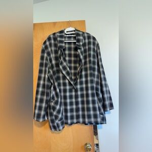 Plaid Women's Jacket - Black and White